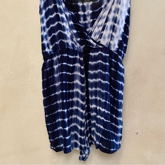 🪶3/$20 Boho Tie-Dye Navy Blue/White Super Soft Adj. Strap SHEIN Shorts Romper-S - Picture 7 of 16